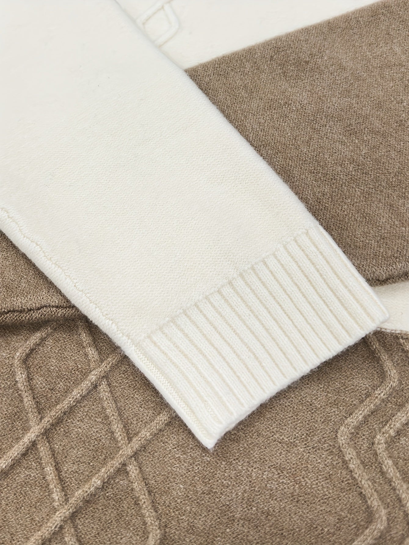 Men'S Fashion Long Sleeve Crew Neck Sweater | Casual Patchwork Knit Pullover, Warm Winter Top for Men, Suitable for Daily & Weekend Casual Wear