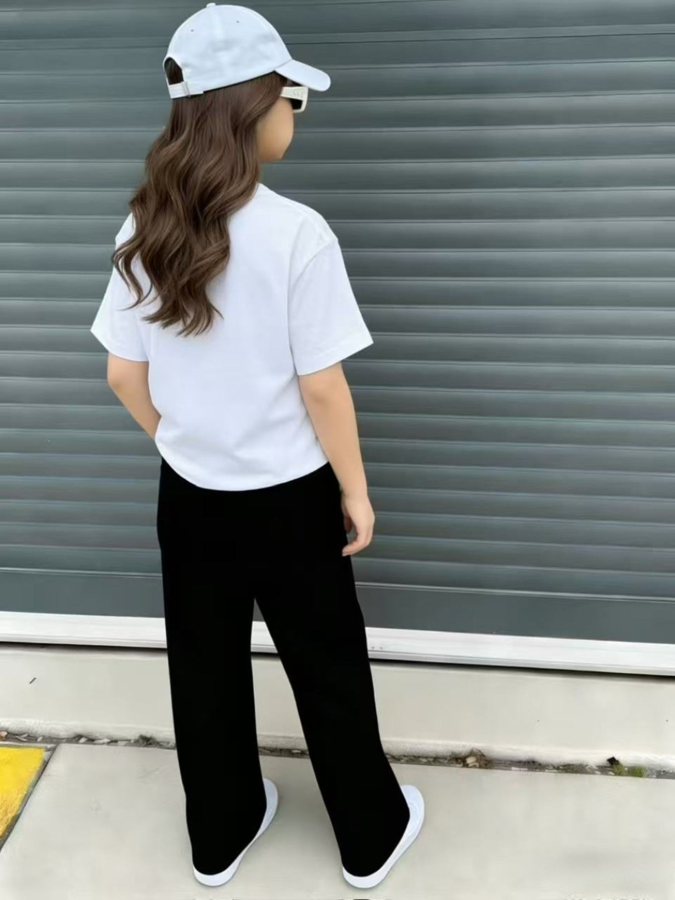 Girls Casual 2-Piece Summer Set: Printed T-Shirt & Wide Leg Pants