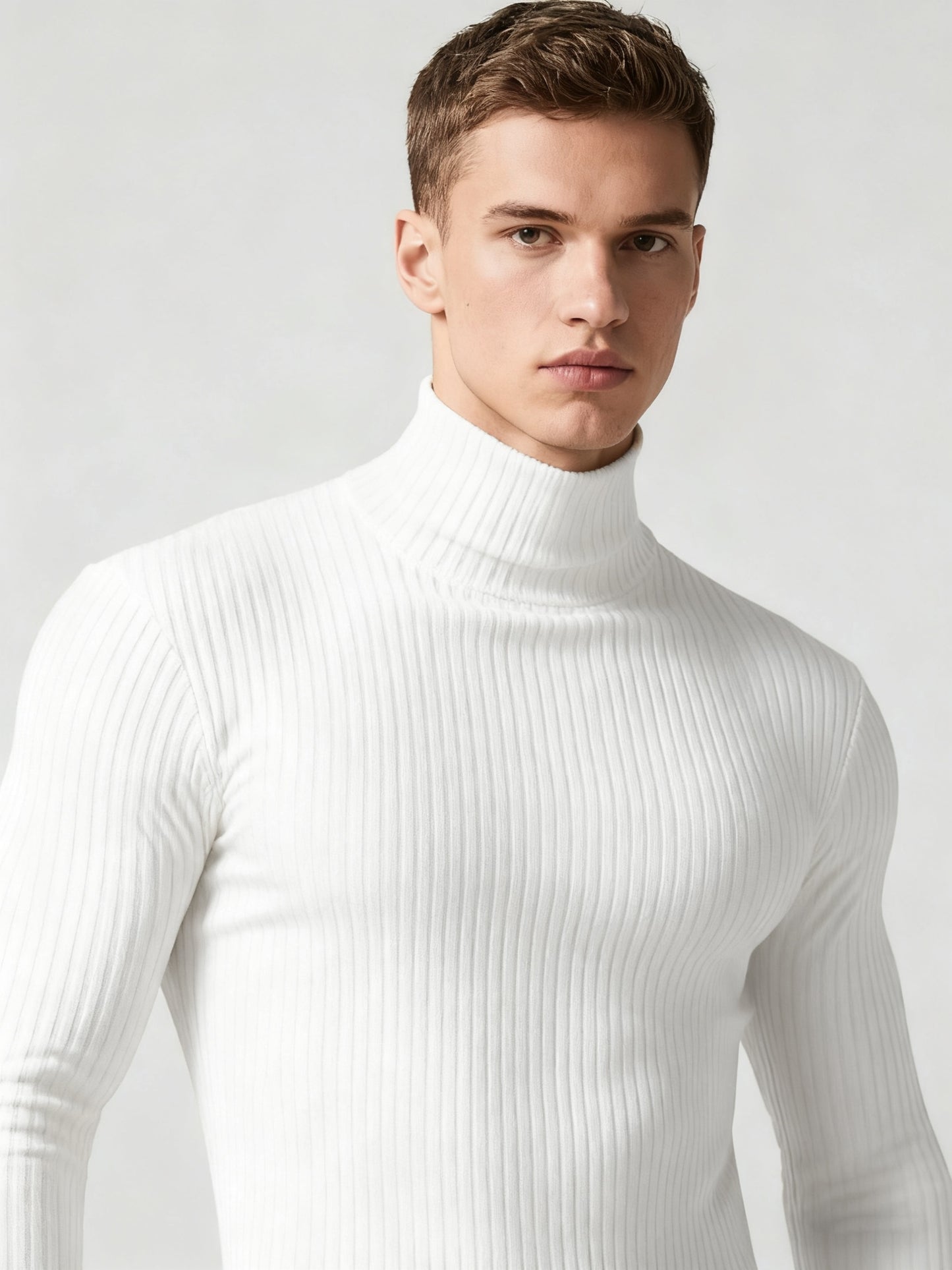 Men'S Long-Sleeve Sweatshirt for Autumn And, Featuring a High Collar, Knitted Design, Casual And Stylish for Outerwear