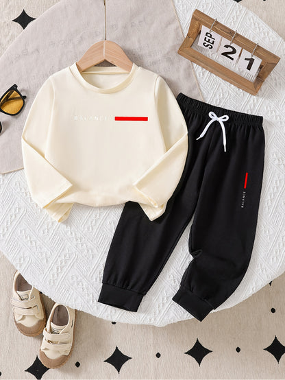 Boys' 2-Piece Cotton Casual Suit - Long Sleeve Shirt & Pants