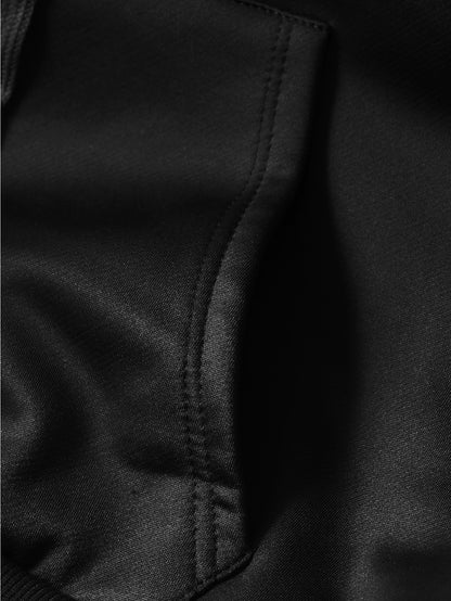 Women's Fleece-Lined Hooded Christmas Sweatshirt with Ho Ho Ho & Merry Christmas Print, Plush Fleece Jacket, Warm Winter Coat, Thick Polyester Outer Layer, Machine Washable Holiday Sweater for Xmas Parties & Winter Outfits, W