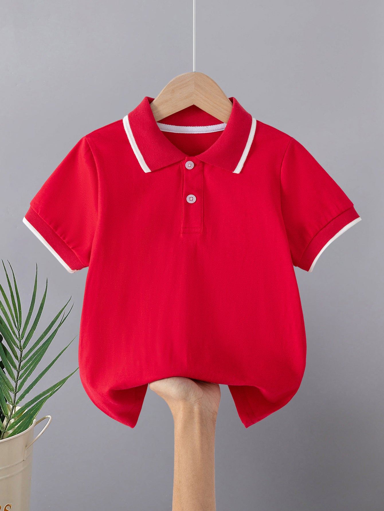 Kids' Cotton Polo Shirt Summer Casual Short Sleeve Top