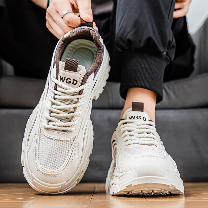 Men'S Shoes 2025 Summer Trendy Breathable Mesh Casual Sneakers Comfortable Lightweight Platform Dad Shoes Thick Sole Mesh Versatile Men'S Sports Shoes Special Offer