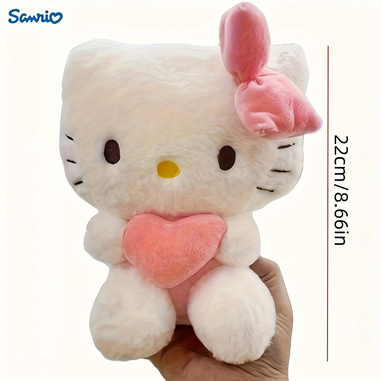 Sanrio Hello Kitty Kuromi My Melody Heart-Shaped Plush Pillow Doll, Cute Room Decor Collectible Plush Toy, Charming Plush Doll for Birthday Holiday Gift for Girls