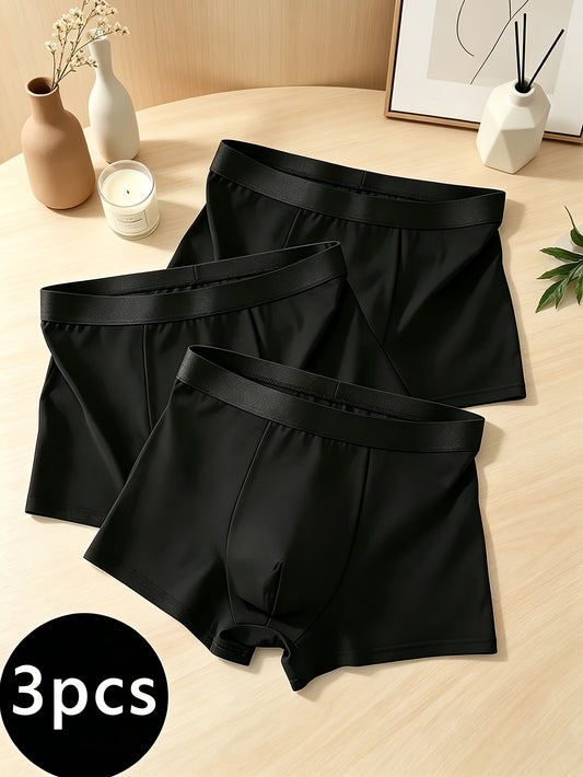 Men's Casual Solid Color Stretchy Breathable Shortie Underwear