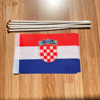 Croatian Handheld Polyester Flag 14x21cm for Events