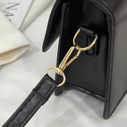Fresh and trendy small square bag, one shoulder crossbody bag, youthful and sweet style, magnetic buckle closure bag, solid color, internet famous and popular bag