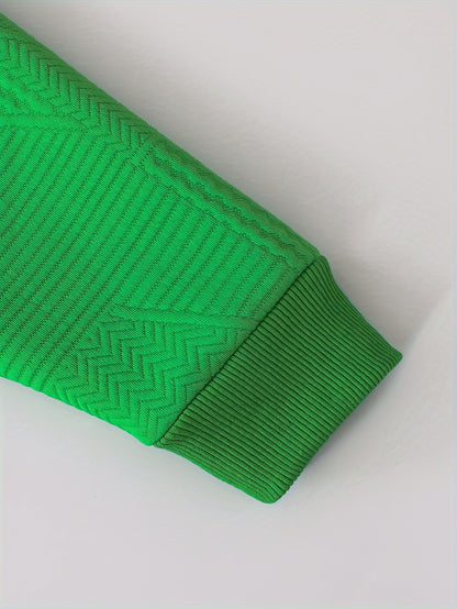 2pcs set of casual and fashionable fleece thickened Jacquard zipper pocket shoulder-length hooded sweatshirt and fleece Jacquard sports jogging pants suit, children's autumn and winter comfortable and versatile clothing, can