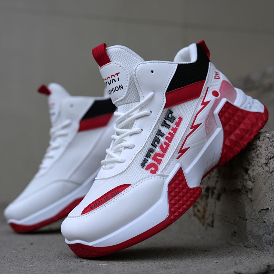 Men's Breathable Mesh High-Top Sneakers Casual Outdoor Shoes