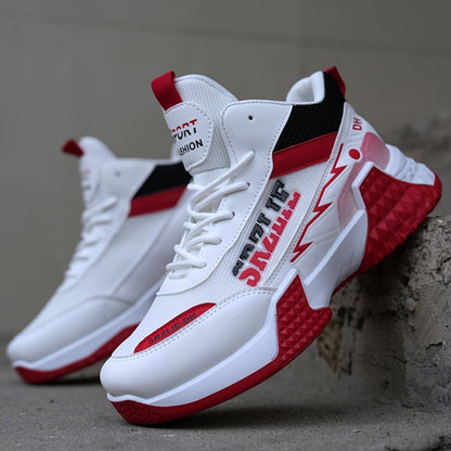 Men's Breathable Mesh High-Top Sneakers Casual Outdoor Shoes