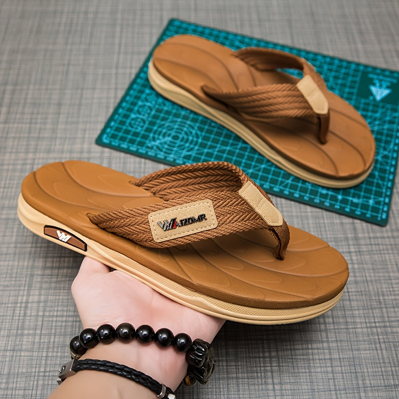 Men's Casual Flip Flops with Non-Slip Rubber Sole, All-Season