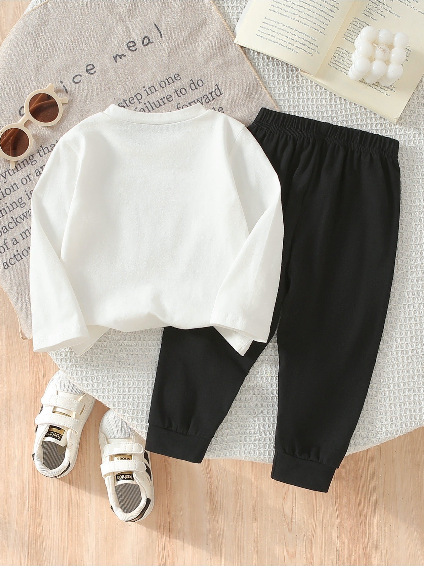 Boys' Casual Geometric Print Long Sleeve T-Shirt & Pants Set