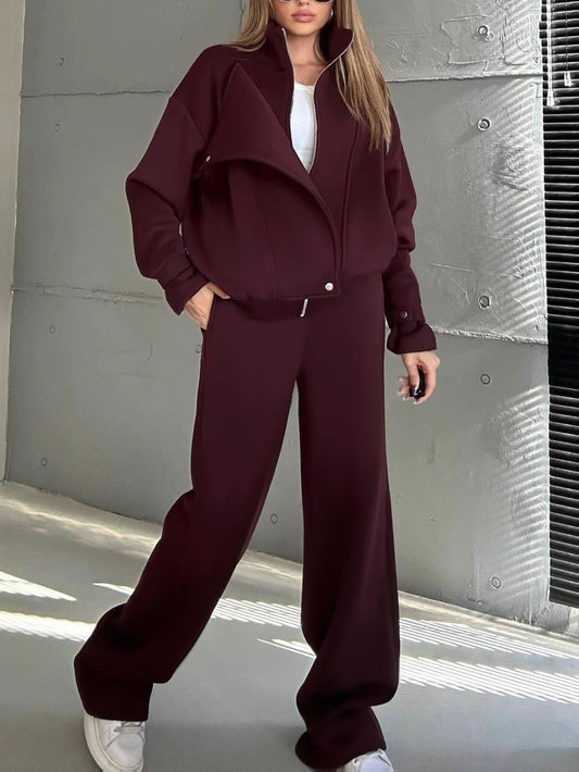 Women's Fall/Winter Suit with Vest & High-Waist Straight Pants - ayq