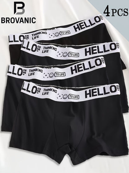 Men's 4-Piece Boxer Briefs - Soft, Breathable, Quick-Dry