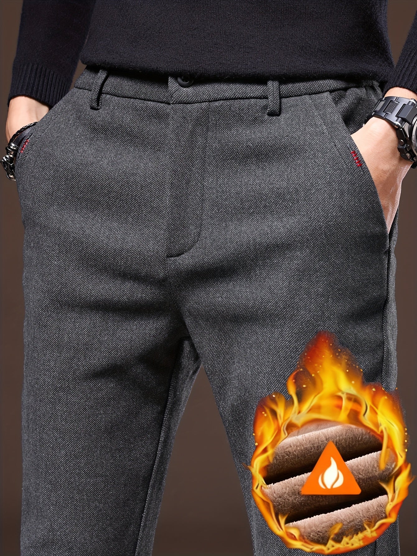 Men's Slim-Fit Corduroy Pants Thickened for Fall Winter