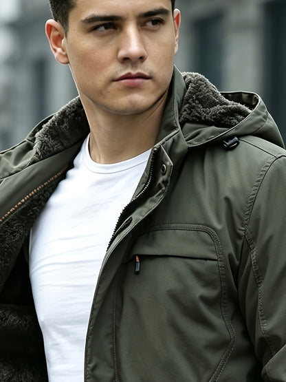 Men's Heavyweight Hooded Workwear Jacket with Full Lining