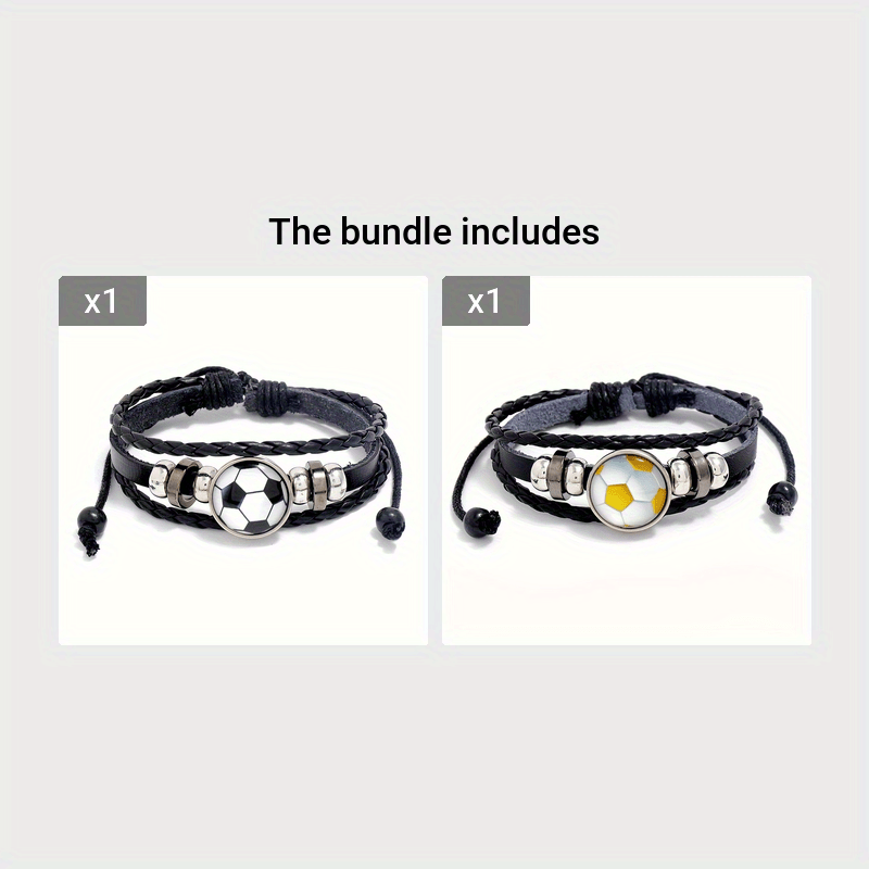 Fashionable PU Leather Football Fan Bracelet Sports Wristband