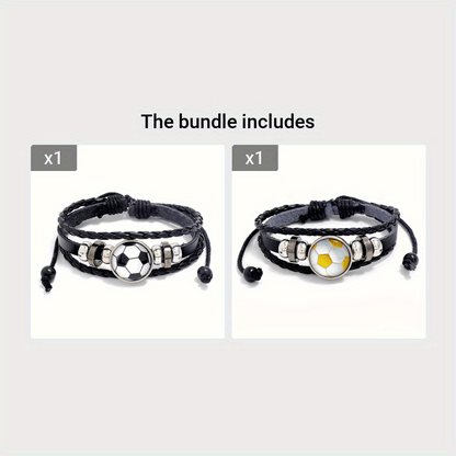 Fashionable PU Leather Football Fan Bracelet Sports Wristband