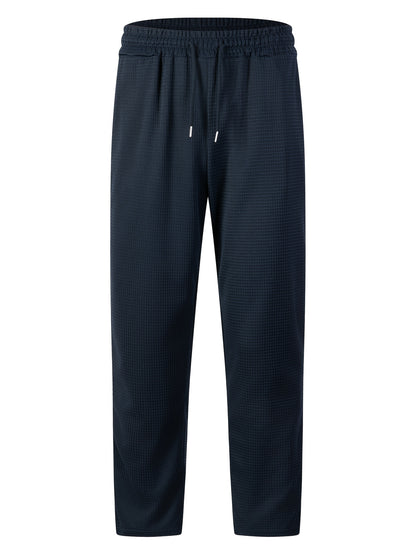 Men's Casual Knit Trousers with Elastic Waist and Pockets