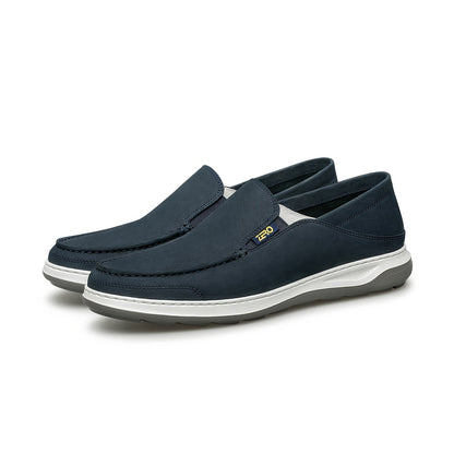 Men's Lightweight Leather Casual Loafers with Soft Heel Counter