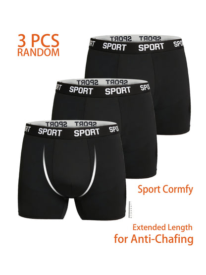 Men's Quick-Dry Athletic Boxer Briefs - Moisture Wicking 3-Pack