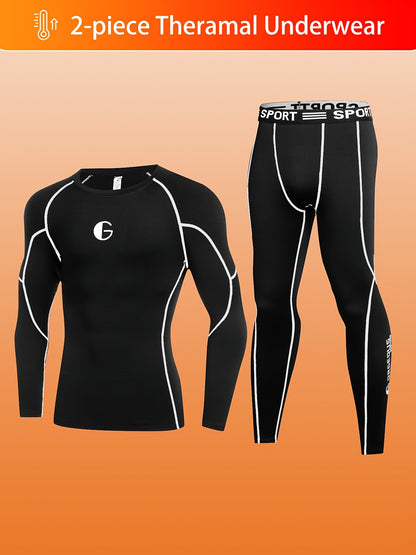 Men's Thermal Fleece Underwear Set for Cold Weather Sports