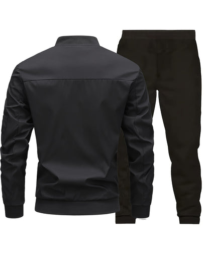 Star Blossom Men's Casual Sports Baseball Suit Pants Two-piece Set with Jacket and Trousers