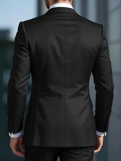 Men's Skinny Fit 2-Piece Suit Set with Blazer & Trousers