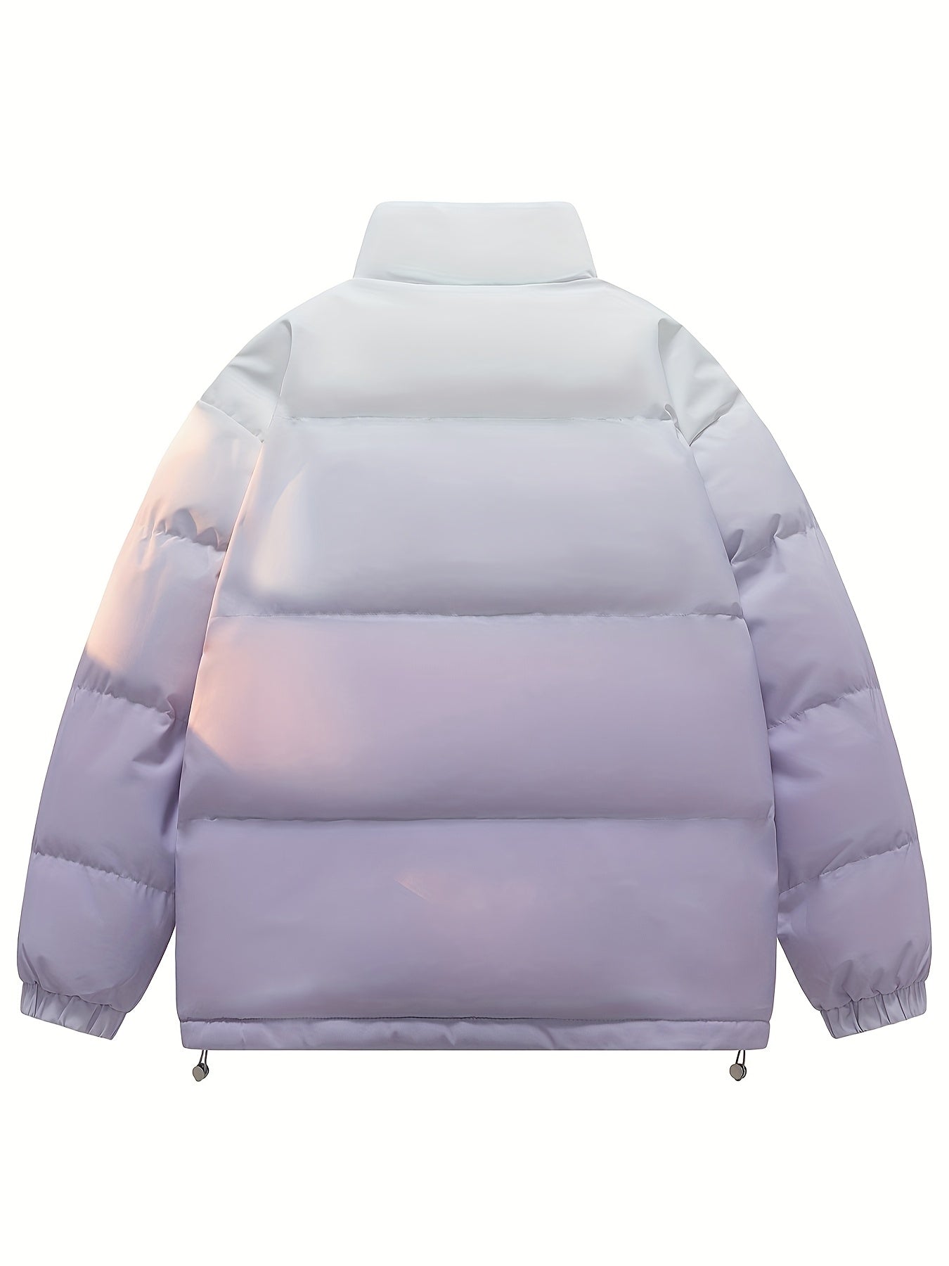 Men'S Color-Block Quilted Jacket - Cozy Fleece-Lined Winter Coat with Stand Collar, Zip-Up Design, and Multiple Pockets for Casual Wear, Winter Jacket, Thick