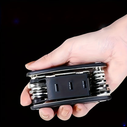 A 16-in-1 Socket Wrench Set with Non-slip Grip and Rotating Design - Durable, Easy to Use, and a Universal Wrench Tool Suitable for Home and Automotive Repairs. Includes a Storage Case, Made of Stainless Steel, an Essential f