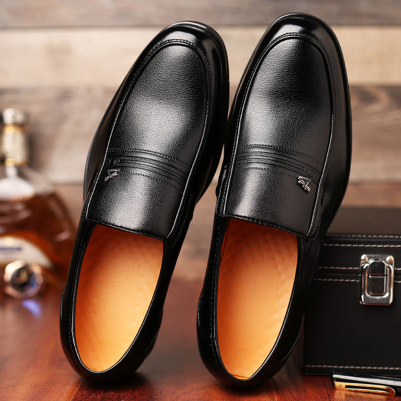 Men's Elegant PU Lace-Up Office Shoes All-Season Formal Footwear