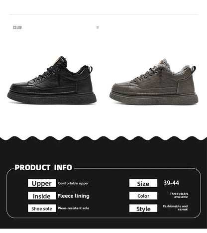 Men'S Winter Hiking Shoes - Cold Weather Traction Outdoors, Lace-Up Ankle Support, Cushioned EVA Insole - Synthetic Faux Upper - All-Terrain Traction for Snow, Ice, Mud - Low-Top Design - Black/Brown - Ideal for Hiking, Urban