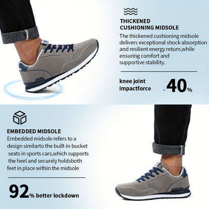 Men'S Casual Shoes, Thick-Soled Sports Shoes, Solid Color Lace-Up Low-Top Sneakers, Stylish And Minimalist Men'S Athletic Shoes, Running Shoes, Spring And Autumn Tennis Shoes - ayq