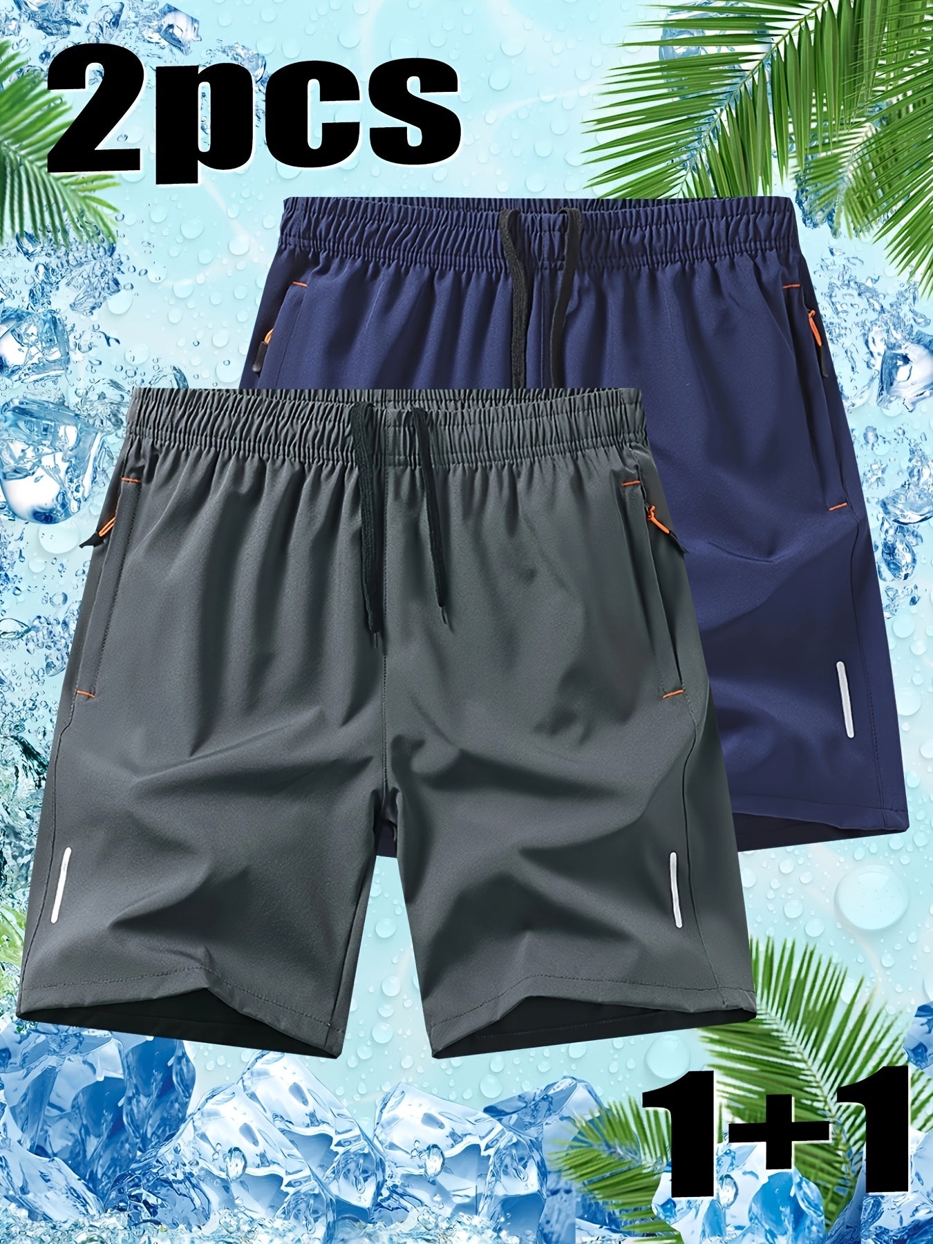 Men's Quick-Dry Casual Shorts 2-Pack for Summer Sports
