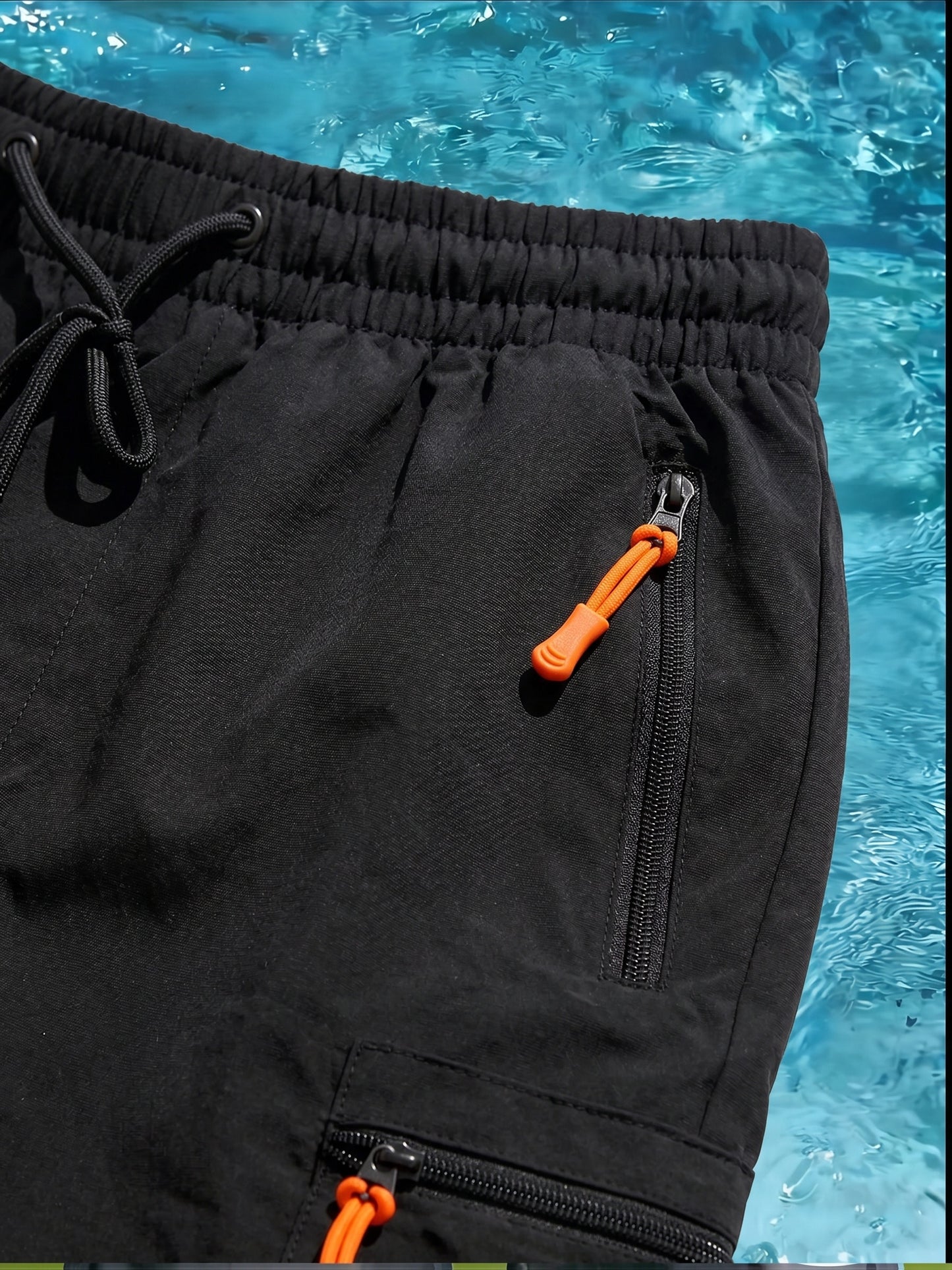 Men's Casual Loose-Fit Cargo Shorts with Elastic Drawstring Waist