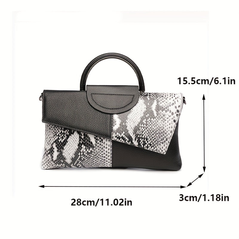 European And Women'S Crocodile Pattern Faux Leather Clutch, Elegant Evening Handbag, Shoulder Bag for Women