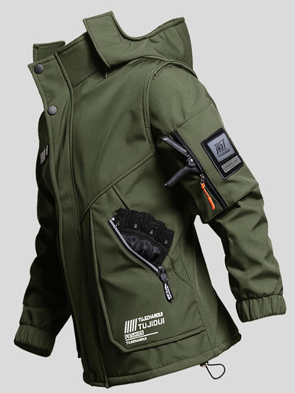 Men's Warm Fleece Casual Jacket and Pants Set for Winter