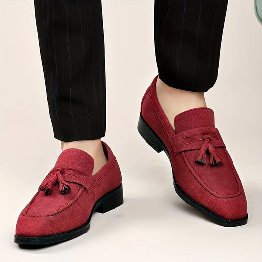 Plus Size Men's Slip-On Tassel Loafers Casual Rubber Sole