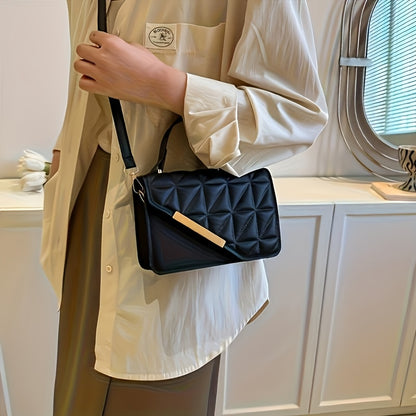 1pc Stylish Quilted Crossbody Bag for Women - Adjustable Strap & Magnetic Clasp Closure, Lightweight Durable Design for Everyday Work Outings, Multiple Colors Available