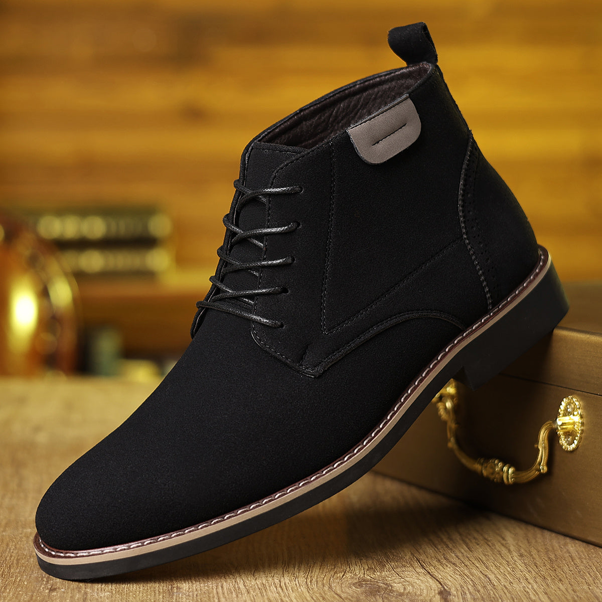 Vintage Men’s Chukka Boots Short Lace-Up Casual Formal Shoes