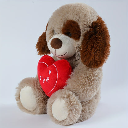 26cm/10.23in Love Heart Bear & Dog Stuffed Animal Love Bear with Heart Soft Plush Toy for Kids & Adults Chirstmas Valentine's Day Gift, Love Gift for Mom, Girlfriends, Baby