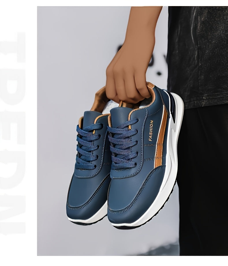 Men's Road Running Shoes, Large Size Men's Outdoor Hiking Shoes, Lace-up Walking Shoes, Training Shoes, Low-top Running Shoes, Trendy Skate Shoes, Student Casual Sneakers for Spring, Summer, Autumn, and All Seasons