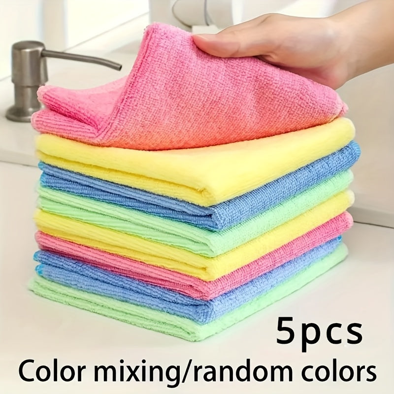 5pcs/10pcs, Cleaning Towels, Reusable Cleaning Cloths for automotive Detailing tools, Oil-Free Dish Cloths Multi-Purpose Cleaning Towels, Kitchen Wipes, Household Wipes, Kitchen Bathroom Cleaning Towels, Durable Absorbent Tow