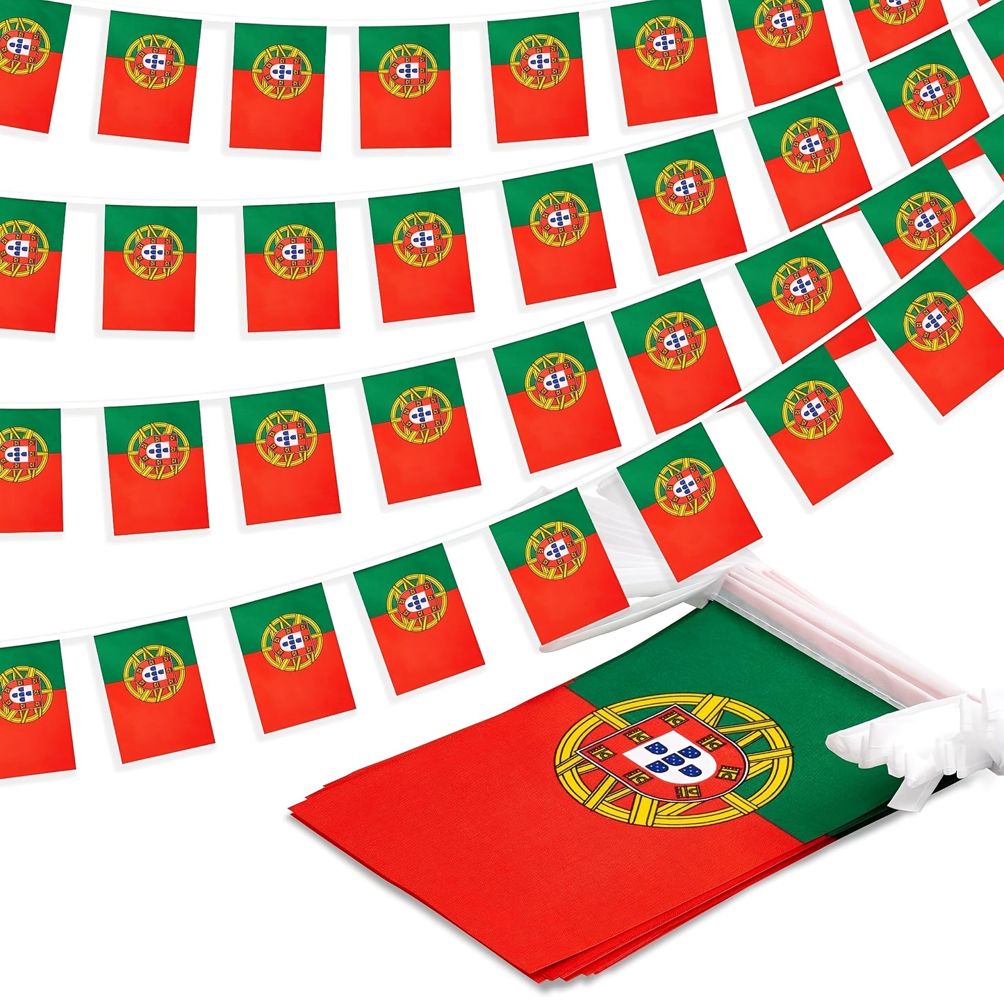 Portugal String Flags Banner 6m Durable Polyester 20 Flags