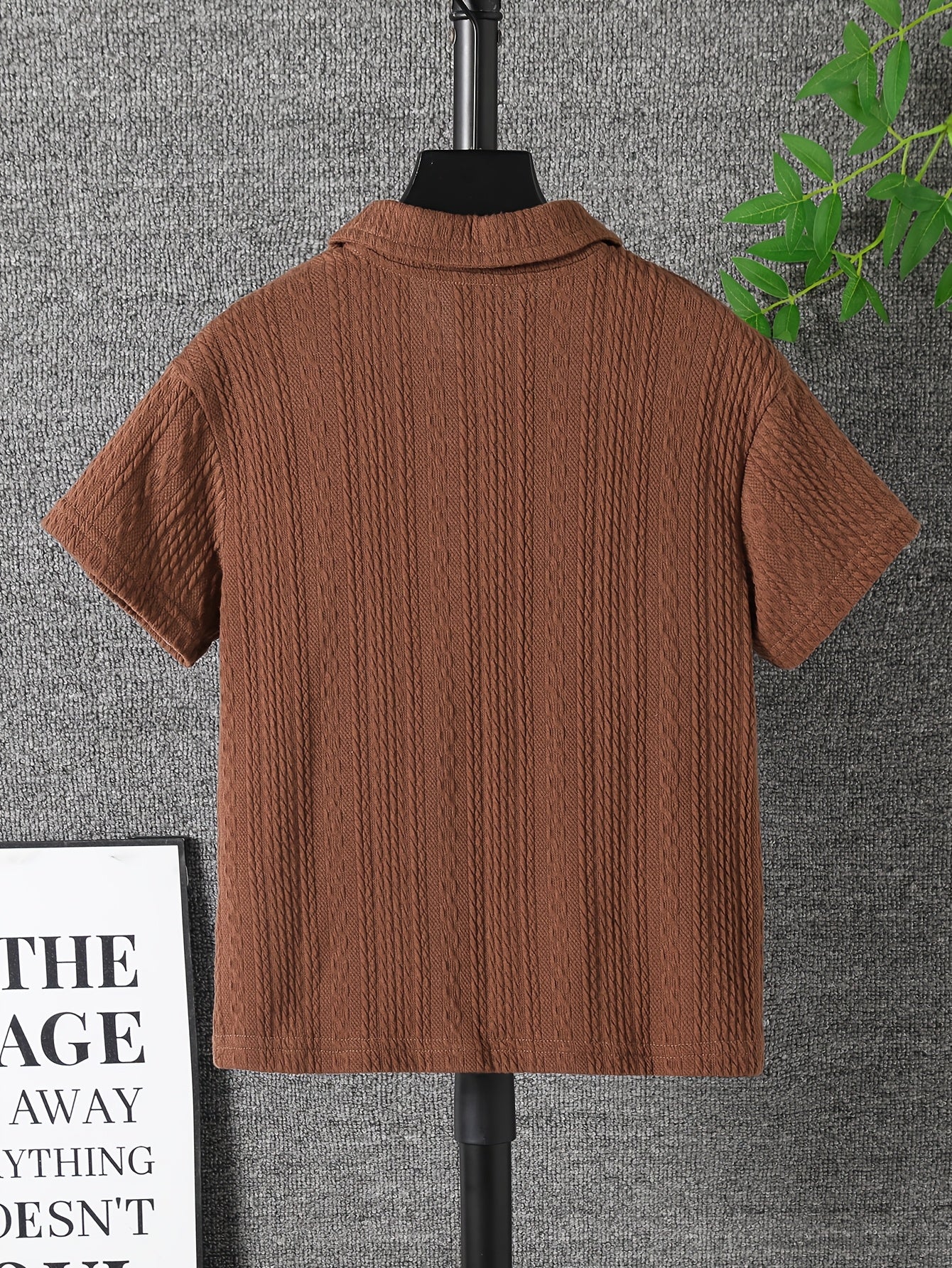 Boys' Casual Knitted Jacquard Short-Sleeve Top