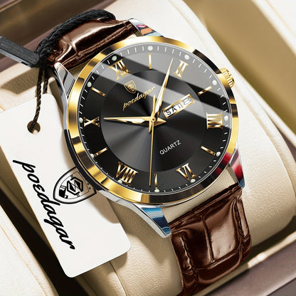 Men's Casual Quartz Watch with Luminous Dial & Date