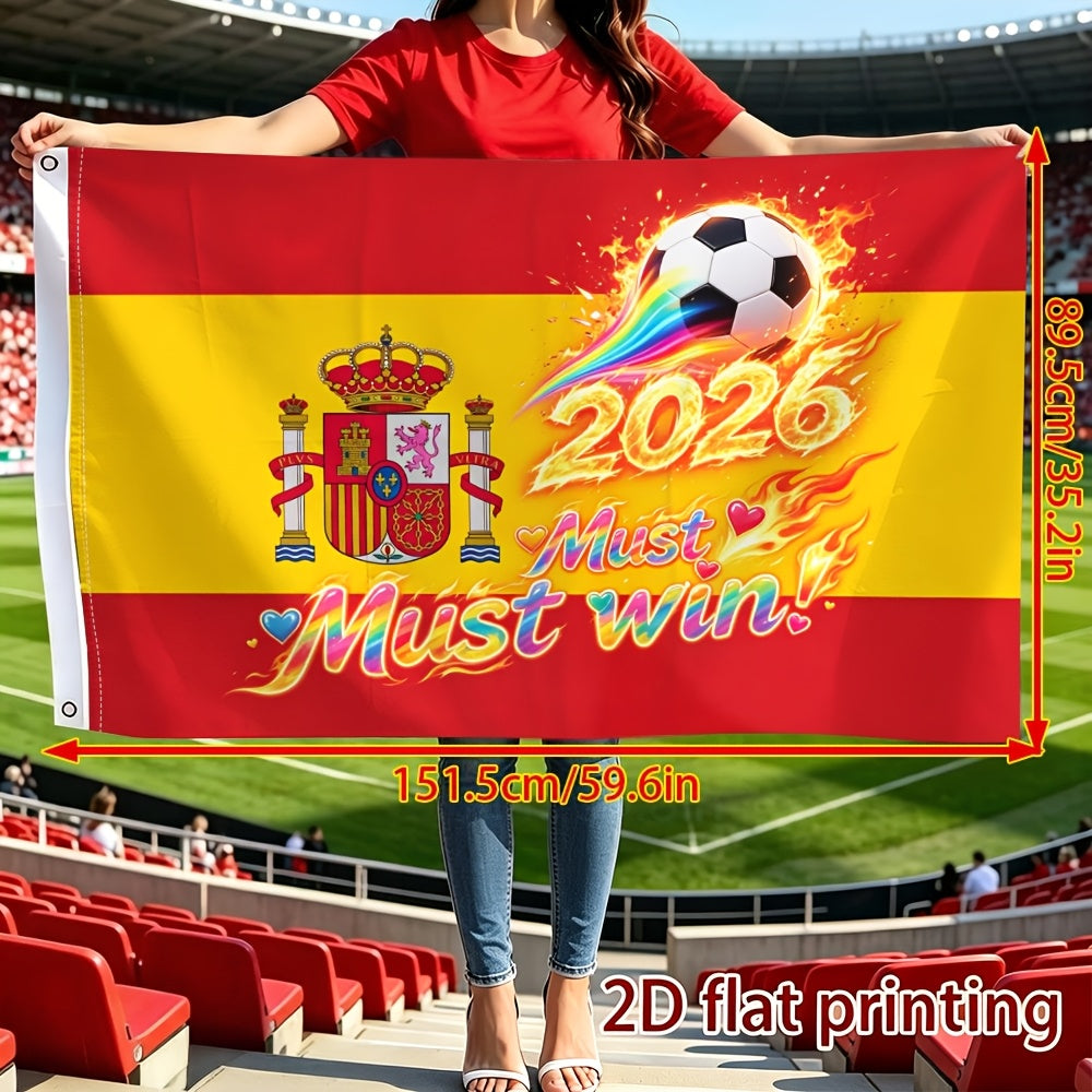 2026 Spanish Football Fan Cheer Banner - Polyester, Single-Sided