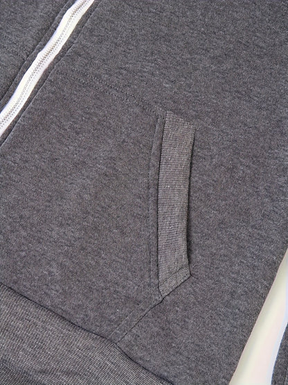 Men'S Navy Blue Hooded Zip-Up Sweatshirt - Casual Long Sleeve Pullover with Front Pockets, Soft Polyester Fabric, Perfect for Fall/Winter, Everyday Comfort Apparel|Hooded Sweatshirt|Zippered Hoodie