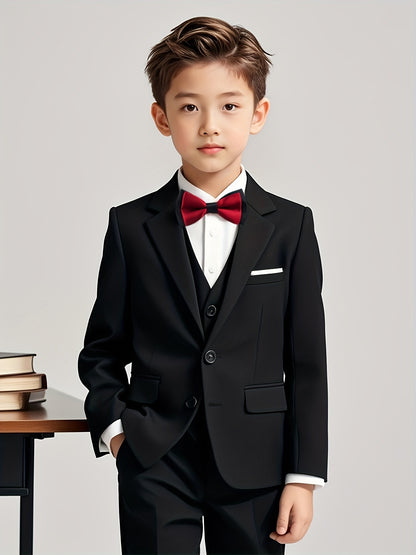 Boys' Formal Suit Set 3pcs - Jacket, Vest & Pants for Fall/Winter