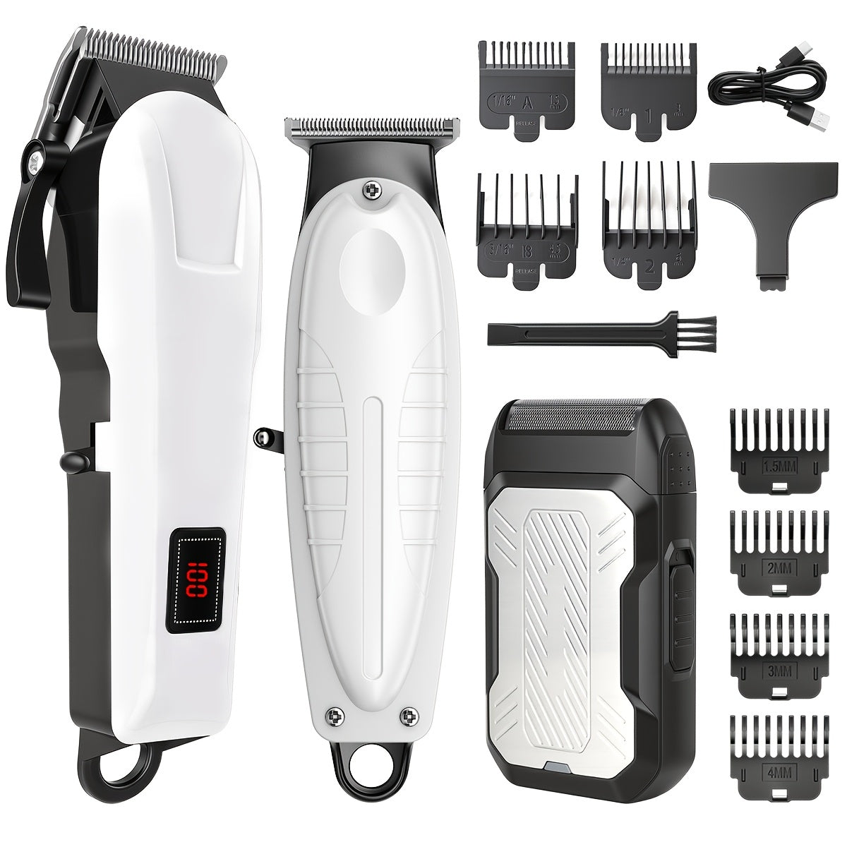 2pcs/3pcs Men's Electric Hair Clipper Set & Beard Trimmer Set. Home-use electric hair clipper + sculpting trimmer + reciprocating shaver. Haircutting, shaving, sculpting, and sideburn trimming. Christmas gift. for home, car, - ayq